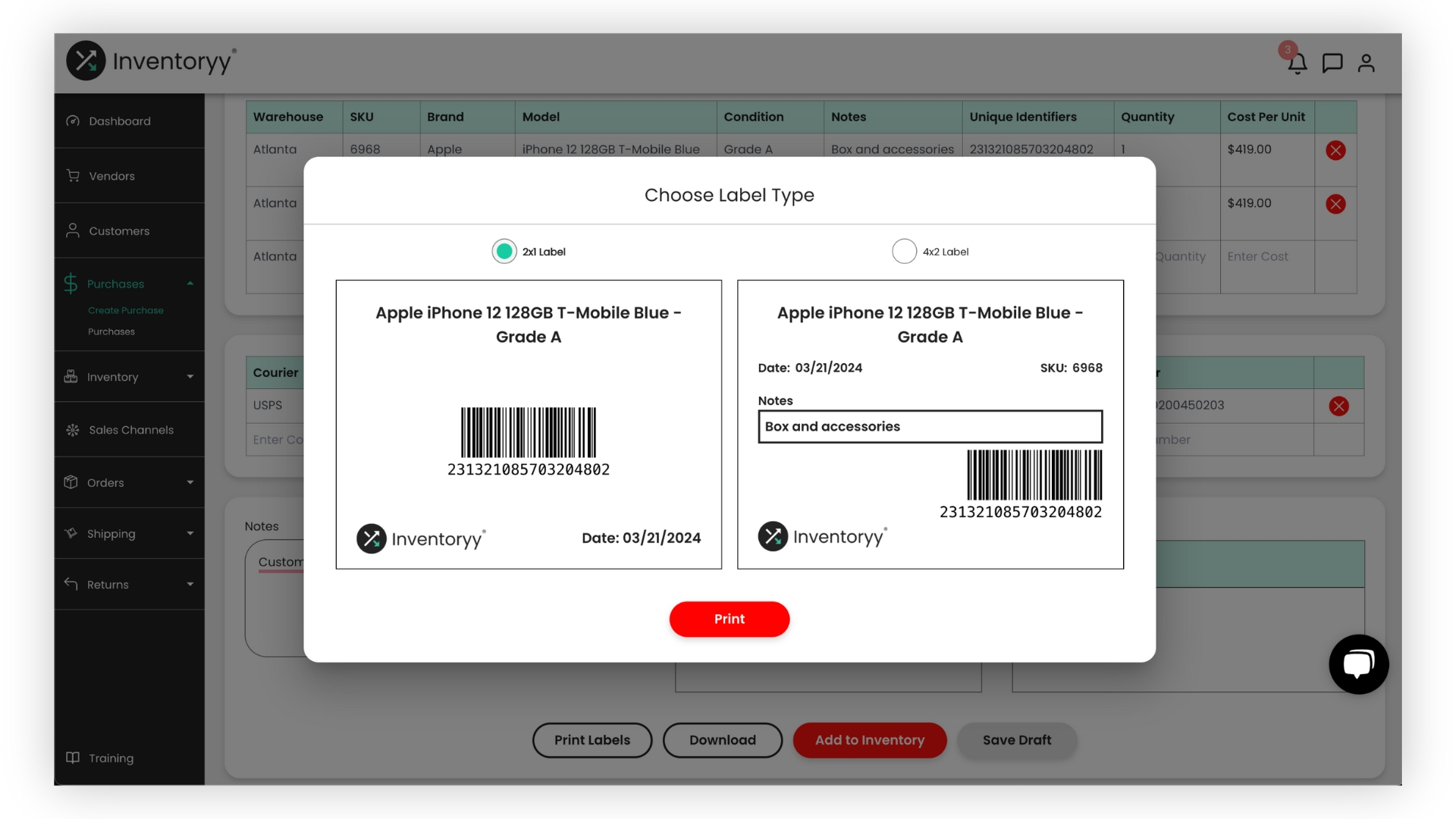 Generate Barcode Labels